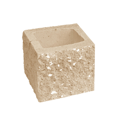 Сплитерный стеновой полублок рядовой ССБР 19 охра с мраморной крошкой