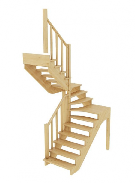 Лестница К-033м без подступенков Л сосна