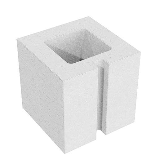 Стеновой полублок СБП 19 белый цемент