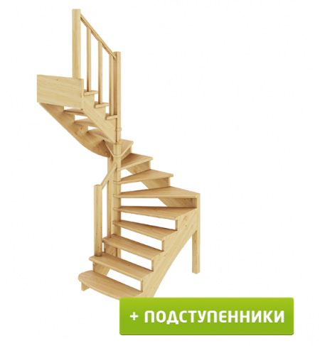 Лестница К-003м/2 с подступенками Л бук