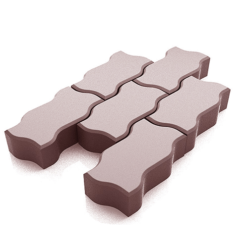 Брусчатка вибролитье Арт Альянс Волна 238 х 103 х 60 Красный