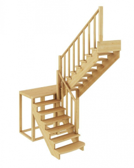 Лестница К-004м/3 без подступенков П бук