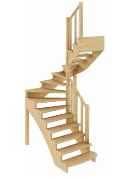 Лестница К-003м/3 без подступенков П бук
