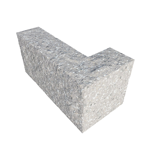 Сплитерный перегородочный Г-образный блок ССПГ 39 сталь с мраморной крошкой