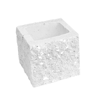 Сплитерный стеновой полублок рядовой ССБР 19 белый цемент с мраморной крошкой