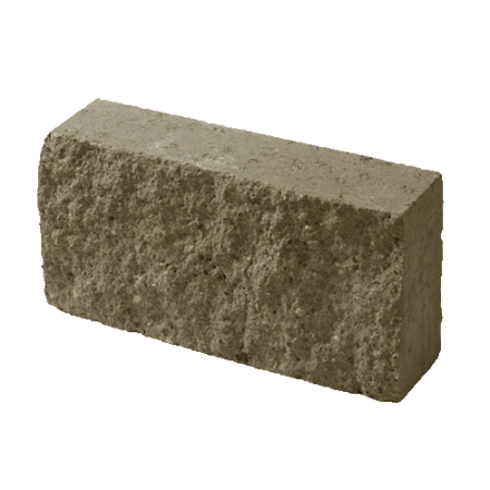 Кирпич полнотелый с двумя гранями колотой фактуры Besser темно-коричневый на сером цементе