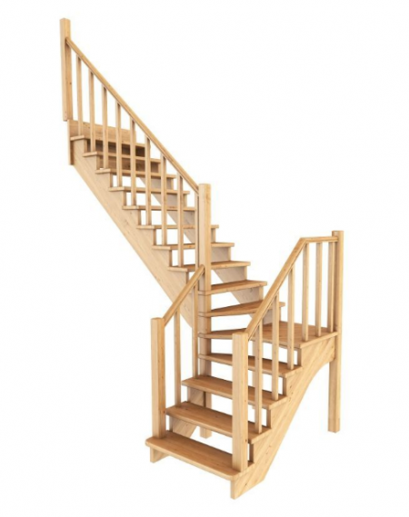 Лестница К-032м без подступенков Л дуб