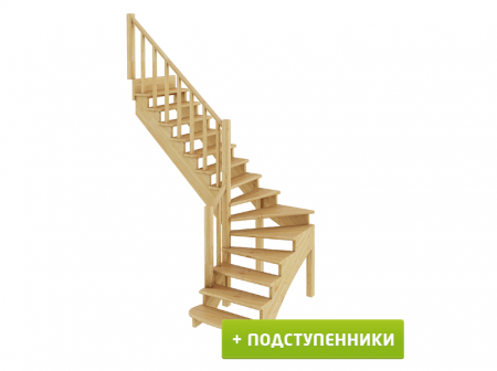 Лестница К-001м/2 с подступенками Л бук