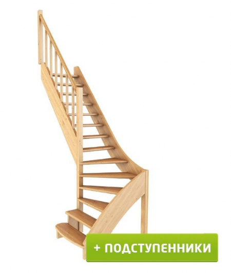 Лестница ЛС-07м/5 с подступенками Л дуб