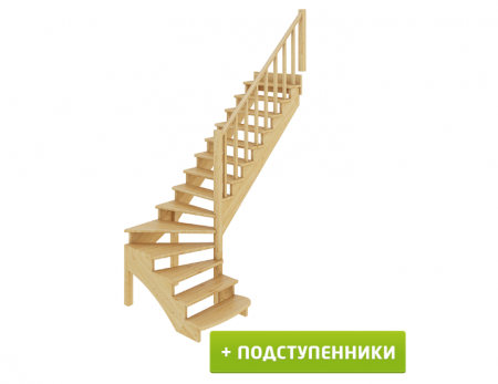 Лестница К-001м/1 с подступенками П дуб