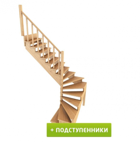Лестница К-003м/5 с подступенками Л бук
