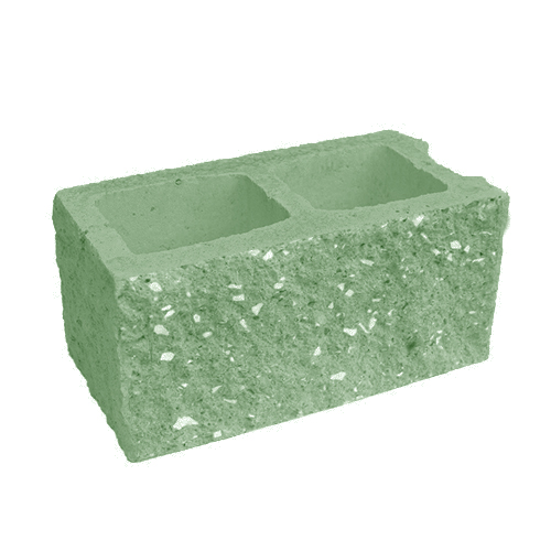 Сплитерный стеновой блок угловой ССБУ 39 салатный с мраморной крошкой