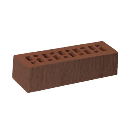 Кирпич лицевой пустотелый Гжельский 0,7НФ темно-коричневый бархат