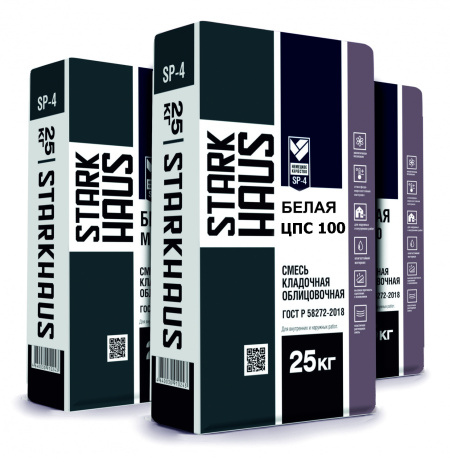 Смесь кладочная STARKHAUS ЦПС-100 ЗИМА белая 25 кг