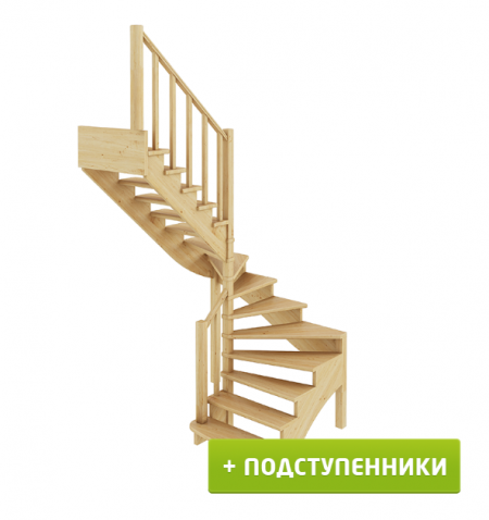 Лестница К-003м/4 с подступенками Л бук
