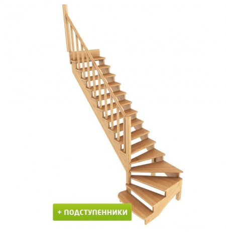 Лестница К-001м/8 с подступенками Л бук