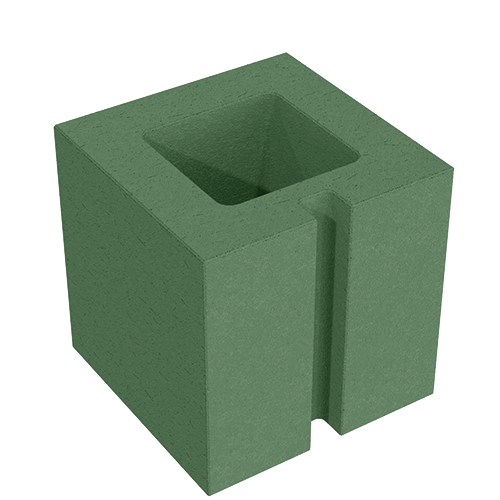 Стеновой полублок СБП 19 салатный