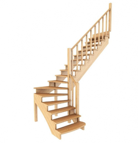 Лестница К-001м/6 без подступенков П бук