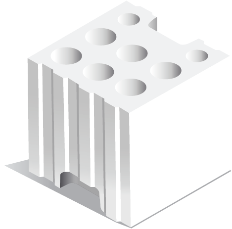 Блок силикатный пустотелый стеновой Novoblock Новоблок 250х250х250