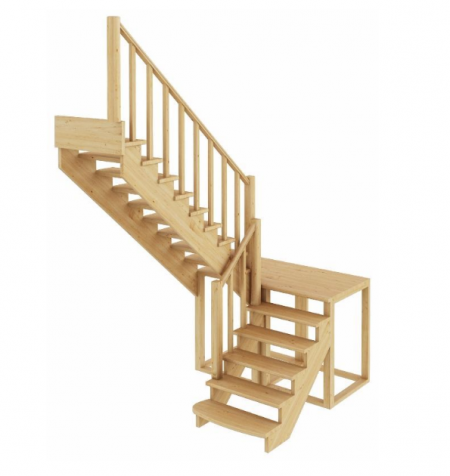 Лестница К-004м/4 без подступенков Л сосна