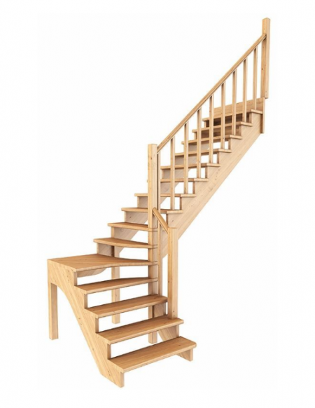 Лестница К-031м/4 без подступенков П бук