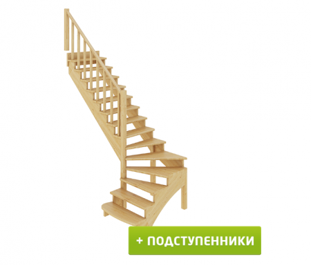 Лестница К-001м/1 с подступенками Л дуб