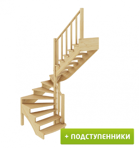 Лестница К-003м/4 с подступенками П бук