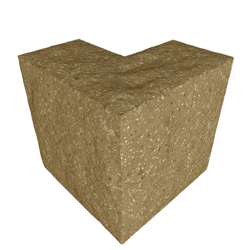 Сплитерный перегородочный Г-образный полублок ССПГ 19 коричневый с мраморной крошкой